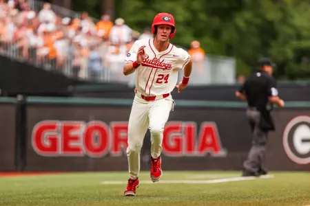 Georgia first baseman Charlie Condon (24) during Georgia’s game against Tennessee at Foley Field in Athens, Ga., on Saturday, May 6, 2023. (Tony Walsh/UGAAA)
