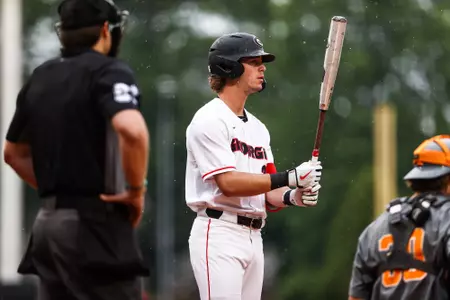 Georgia outfielder Charlie Condon (24) during Georgia’s game against Tennessee at Foley Field in Athens, Ga., on Friday, May 5, 2023. (Tony Walsh/UGAAA)