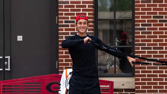 Miguel Perez Peña warming up before competing in a match.