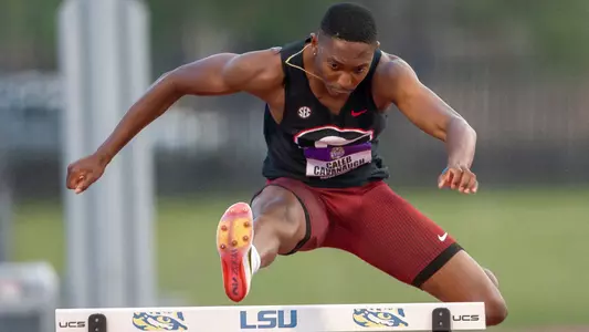 during the SEC Outdoor Track and Field Championships at Bernie Moore Track and Field Stadium in Baton Rouge, La on Saturday, May 13, 2023. (Rick Hickman)