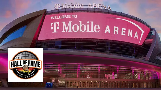 A photo of T-Mobile Arena in Las Vegas, site of the 2023 Naismith Hall of Fame Series.