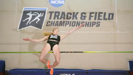 Mar 11, 2023; Albuquerque, New Mexico, USA; Elena Kulichenko of Georgia places third in the women's high jump at 6-2 (1.88m) during the NCAA Indoor Championships at Albuquerque Convention Center. Mandatory Credit: Kirby Lee-USA TODAY Sports