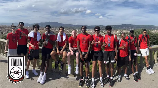 The Georgia Bulldogs at the Piazzale Michelangelo overlooking Florence.