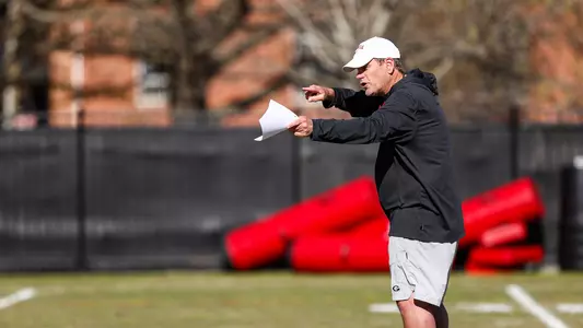 Mike Bobo during football practice.