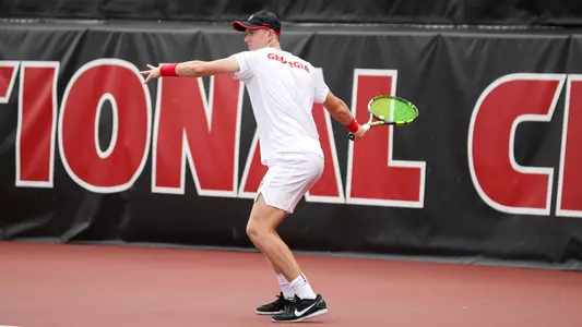 Georgia men's tennis team practices at Dan Magill Tennis Complex in Athens, Ga., on Thursday, Sept. 14, 2023. (Madison Keel/UGAAA)