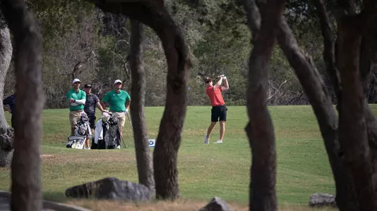 Ben van Wyk shooting off the fairway at the Valero Texas Collegiate in September, 2023.