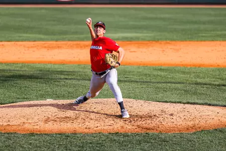 Josh Roberge Pitching (Photo by Kari Hodges/UGAAA)