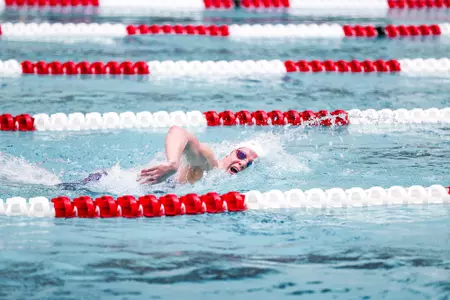 Georgia swimmer Abby McCulloh during Georgia’s meet against Tennessee at Bauerle Pool inside Gabrielsen Natatorium in Athens, Ga., on Saturday, Jan. 20, 2024. (Kari Hodges/UGAAA)
