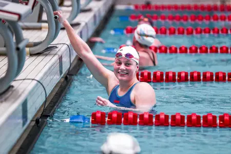 Georgia swimmer Abby McCulloh during Georgia’s meet against Tennessee at Bauerle Pool inside Gabrielsen Natatorium in Athens, Ga., on Saturday, Jan. 20, 2024. (Kari Hodges/UGAAA)