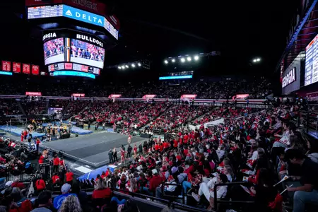 Georgia gymnast Ady Wahl during Georgia’s meet against Missouri at Stegeman Coliseum in Athens, Ga., on Saturday, Jan. 20, 2024. (Tony Walsh/UGAAA)
