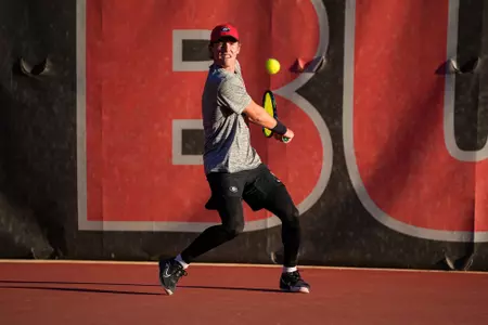 Sophomore Parker Mariencheck in action for a singles match in the ITA Southeast Regional at the Dan Magill Tennis Complex in Athens, Ga. on Wednesday, Oct. 16, 2024.