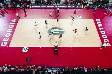 Georgia outside hitter Bianna Muoneke (13) during Georgia’s match against Ole Miss at Stegeman Coliseum in Athens, Ga., on Sunday, Oct. 13, 2024. (Tony Walsh/UGAAA)