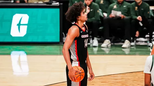 Asa Newell in Georgia's exhibition game at Charlotte on Oct. 19, 2024 (photo by Amaya Lacy).