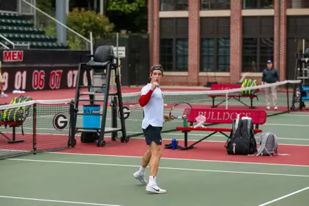 Miguel Perez Peña during a singles match at the 56th annual Southern Intercollegiate Championships at the Dan Magill Tennis Complex in Athens, Ga on Sunday, Sept. 15, 2024.