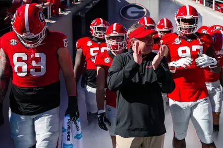 Georgia head coach Kirby Smart before Georgia’s game against UMass on Dooley Field at Sanford Stadium in Athens, Ga., on Saturday, Nov. 23, 2024. (Tony Walsh/UGAAA)
