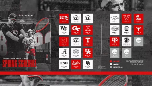 Georgia men's tennis 2025 spring schedule