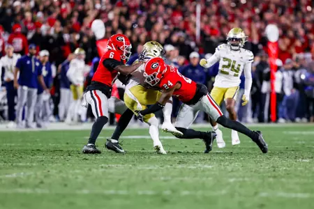 Georgia defensive back Malaki Starks (24) during Georgia’s game against Georgia Tech on Dooley Field at Sanford Stadium in Athens, Ga., on Friday, Nov. 29, 2024. (Tony Walsh/UGAAA)