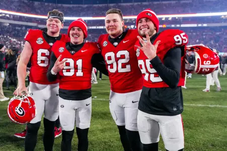 Georgia's specialists after the Georgia Tech win in 2024.