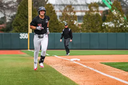 Georgia infielder Slate Alford (44) during Georgia’s game against UNC Asheville at Foley Field in Athens, Ga., on Friday, Feb. 16, 2024. (Kari Hodges/UGAAA)