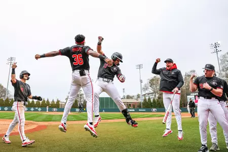 Georgia catcher Fernando Gonzalez (13) during Georgia’s game against UNC Asheville at Foley Field in Athens, Ga., on Friday, Feb. 16, 2024. (Kari Hodges/UGAAA)