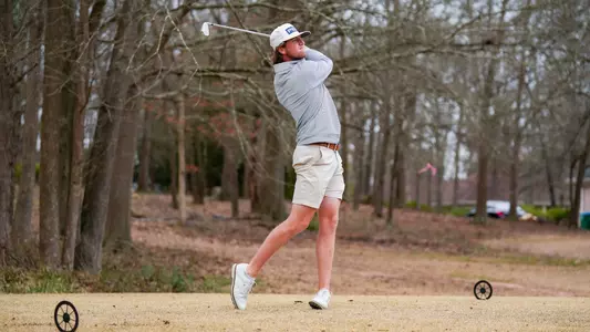 Connor Creasy during a practice round on Feb. 16 at Jennings Mill Country Club.