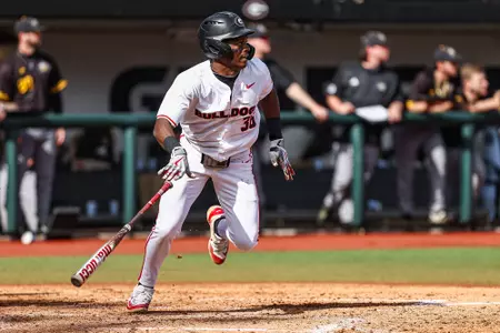 Georgia infielder Tre Phelps (36) during Georgia’s game against Northern Kentucky at Foley Field in Athens, Ga., on Sunday, Feb. 25, 2024. (Kari Hodges/UGAAA)