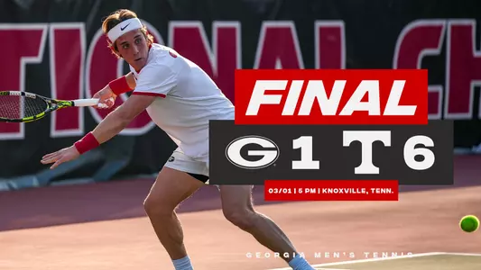 Georgia falls at No. 5 Tennessee, 6-1