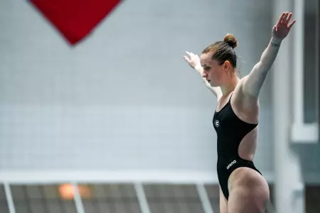 Georgia diver Meghan Wenzel during the 2024 NCAA Division I Zone B Diving Championships in Bauerle Pool at Gabrielsen Natatorium inside the Ramsey Student Center in Athens, Ga., on Monday, March 11, 2024. (Tony Walsh/UGAAA)