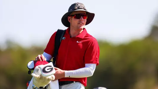 Ben van Wyk heading to his next tee shot at the Valero Texas Collegiate.