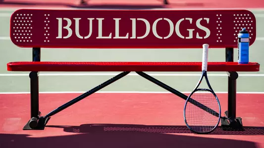 Bulldogs bench before Georgia’s match against Wake Forest at Henry Feild Stadium inside the Dan Magill Tennis Complex in Athens, Ga., on Monday, Feb. 26, 2024. (Tony Walsh/UGAAA)