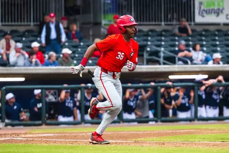 Georgia infielder Tre Phelps (36) during a game against Georgia Southern at SRP Park in North Augusta, SC, on Tuesday, Mar. 5, 2024. (photo by Rob Davis)