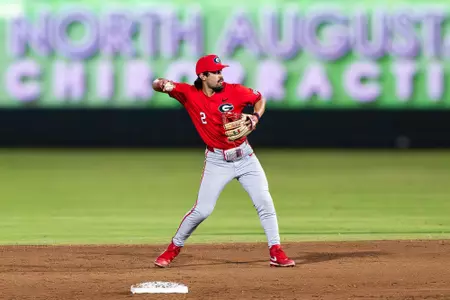 Georgia infielder Sebastian Murillo (2) during a game against Georgia Southern at SRP Park in North Augusta, SC, on Tuesday, Mar. 5, 2024. (photo by Rob Davis)