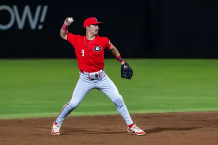 Georgia infielder Kolby Branch (9) during a game against Georgia Southern at SRP Park in North Augusta, SC, on Tuesday, Mar. 5, 2024. (photo by Rob Davis)