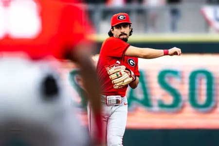Georgia infielder Sebastian Murillo (2) during a game against Georgia Southern at SRP Park in North Augusta, SC, on Tuesday, Mar. 5, 2024. (photo by Rob Davis)