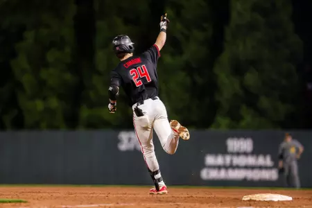 Georgia first baseman and outfielder Charlie Condon (24) during Georgia’s game against Missouri at Foley Field in Athens, Ga., on Thursday, Apr. 11, 2024. (Kari Hodges/UGAAA)