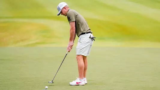 Ben van Wyk putting at the Linger Longer Invitational during round one.