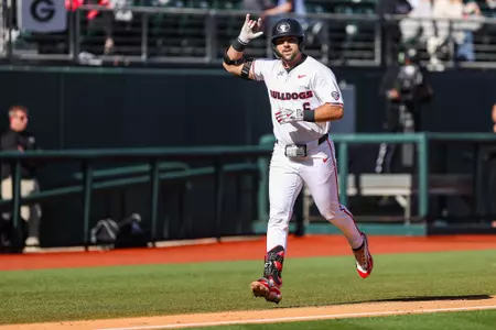 Georgia catcher and outfielder Corey Collins (6) during Georgia’s game against Wofford at Foley Field in Athens, Ga., on Tuesday, Mar. 19, 2024. (Kari Hodges/UGAAA)