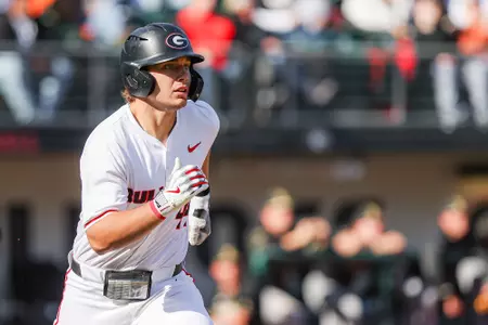 Georgia infielder Slate Alford (44) during Georgia’s game against Wofford at Foley Field in Athens, Ga., on Tuesday, Mar. 19, 2024. (Kari Hodges/UGAAA)