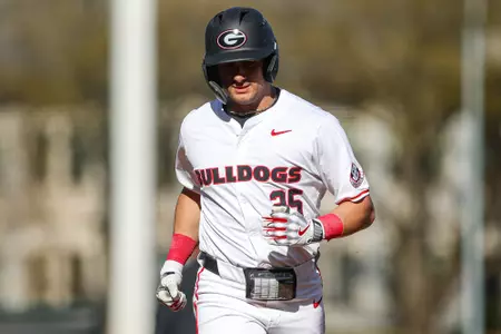 Georgia outfielder Dylan Goldstein (25) during Georgia’s game against Wofford at Foley Field in Athens, Ga., on Tuesday, Mar. 19, 2024. (Kari Hodges/UGAAA)