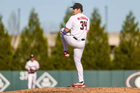 Georgia infielder and pitcher Tyler McLoughlin (34) during Georgia’s game against Wofford at Foley Field in Athens, Ga., on Tuesday, Mar. 19, 2024. (Kari Hodges/UGAAA)