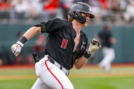 Georgia catcher Henry Hunter (11) during Georgia’s game against Alabama at Foley Field in Athens, Ga., on Saturday, Mar. 23, 2024. (Kari Hodges/UGAAA)