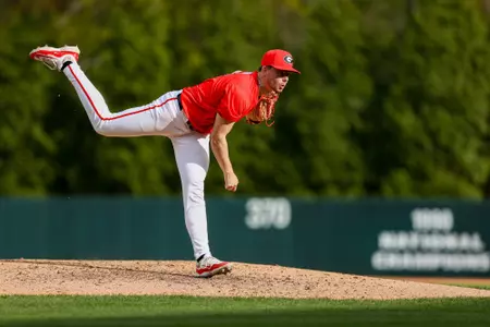 Georgia pitcher Kolten Smith (16) during Georgia’s game against Alabama at Foley Field in Athens, Ga., on Saturday, Mar. 25, 2024. (Kari Hodges/UGAAA)