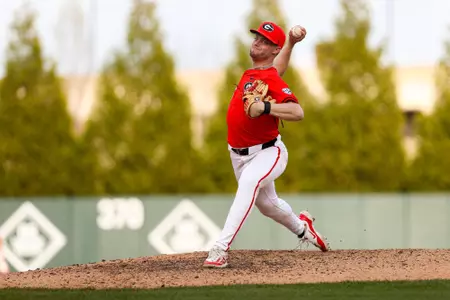 Georgia pitcher Kolten Smith (16) during Georgia’s game against Alabama at Foley Field in Athens, Ga., on Saturday, Mar. 25, 2024. (Kari Hodges/UGAAA)