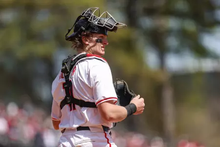 Georgia catcher Henry Hunter (11) during Georgia’s game against Alabama at Foley Field in Athens, Ga., on Sunday, Mar. 24, 2024. (Kari Hodges/UGAAA)