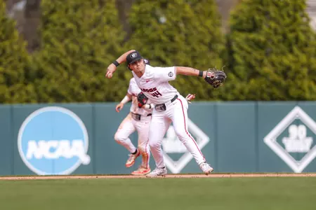 Georgia infielder Slate Alford (44) during Georgia’s game against Alabama at Foley Field in Athens, Ga., on Sunday, Mar. 24, 2024. (Kari Hodges/UGAAA)