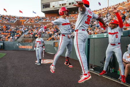 Georgia infielder Kolby Branch (9), Georgia infielder Tre Phelps (36) during Georgia’s game against Tennessee at Lindsey Nelson Stadium in Knoxville, Tn., on Saturday, Mar. 30, 2024. (Kari Hodges/UGAAA)