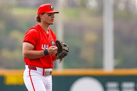 Georgia infielder Slate Alford (44) during Georgia’s game against Tennessee at Lindsey Nelson Stadium in Knoxville, Tn., on Sunday, Mar. 31, 2024. (Kari Hodges/UGAAA)