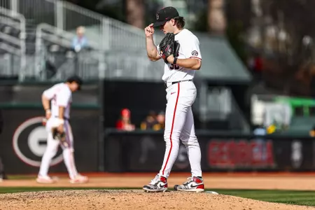 Georgia pitcher Brandt Pancer (30) during Georgia’s game against Northern Kentucky at Foley Field in Athens, Ga., on Sunday, Feb. 25, 2024. (Kari Hodges/UGAAA)