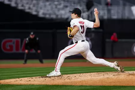 Georgia pitcher Chandler Marsh (31) during Georgia’s game against Michigan State at Foley Field in Athens, Ga., on Wednesday, Feb. 28, 2024. (Kari Hodges/UGAAA)