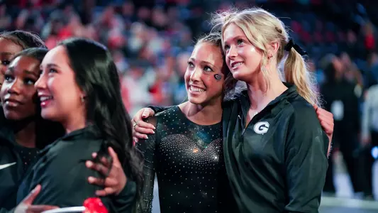 Lily Smith during GymDogs last meet of the season.